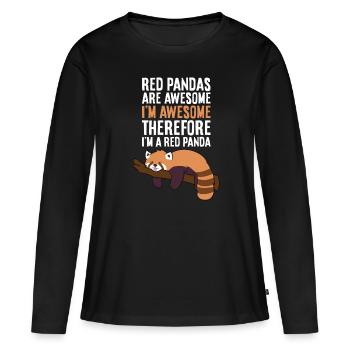 Rote Pandas sind toll Ich bin toll, also bin ich - Frauen Premium Bio Langarmshirt - Schwarz - Vorne - Julia (174cm)