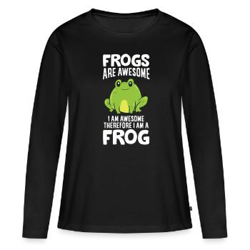 Les grenouilles sont fantastiques, je suis fantastique, - T-shirt manches longues Premium bio Femme - noir - Devant - Julia (174cm)