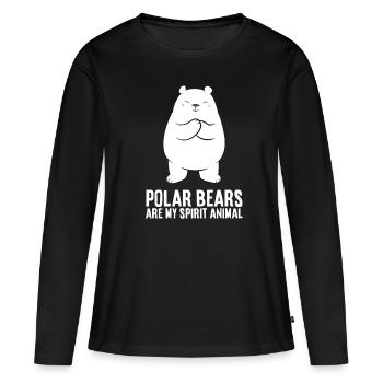 Drôle d’amoureux des ours polaires Les ours polaires sont mes - T-shirt manches longues Premium bio Femme - noir - Devant - Julia (174cm)