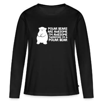 Eisbären sind toll Ich bin toll, also bin ich ein - Frauen Premium Bio Langarmshirt - Schwarz - Vorne - Julia (174cm)