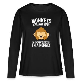 Les singes sont fantastiques. Je suis fantastique, alors - T-shirt manches longues Premium bio Femme - noir - Devant - Julia (174cm)