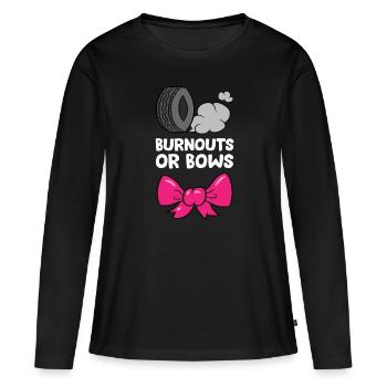 Le sexe du bébé révèle des burnouts ou des arcs - T-shirt manches longues Premium bio Femme - noir - Devant - Julia (174cm)
