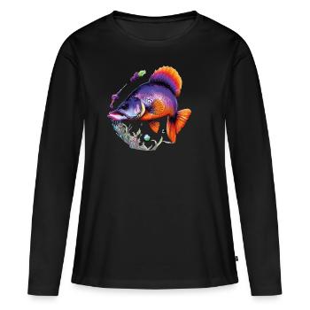 Plongez dans le monde coloré des poissons tropicaux - T-shirt manches longues Premium bio Femme - noir - Devant - Julia (174cm)