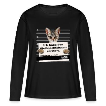 Ich habe den Weihnachtsbaum zersört - Frauen Premium Bio Langarmshirt - Schwarz - Vorne - Julia (174cm)