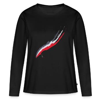 Bleu blanc rouge - T-shirt manches longues Premium bio Femme - noir - Devant - Julia (174cm)