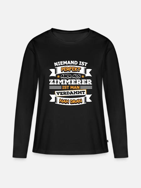 Zimmerer - Frauen Premium Bio Langarmshirt - Schwarz