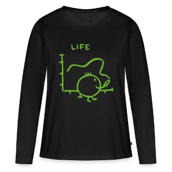Statistiques de la vie - T-shirt manches longues Premium bio Femme - noir - Devant - Julia (174cm)