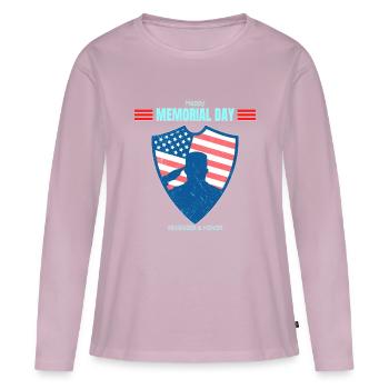 Juneteenth National Independence Day - Women's Premium Organic Long Sleeve Shirt - dusky pink - Front - Julia (174cm)