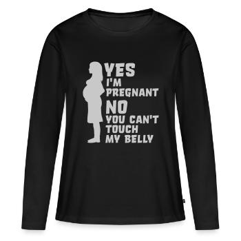 ne peut pas toucher mon - T-shirt manches longues Premium bio Femme - noir - Devant - Julia (174cm)
