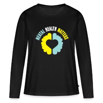Yoga de méditation auto-guérisseur - T-shirt manches longues Premium bio Femme - noir - Devant - Julia (174cm)