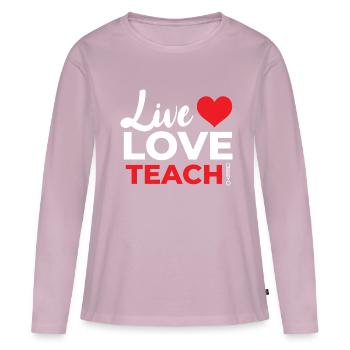 Enseignant École primaire Enseignant Enseignant École secondaire - T-shirt manches longues Premium bio Femme - rose poudré - Devant - Julia (174cm)