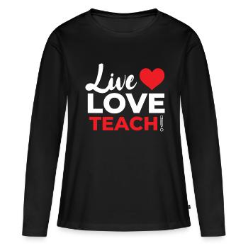 Enseignant École primaire Enseignant Enseignant École secondaire - T-shirt manches longues Premium bio Femme - noir - Devant - Julia (174cm)