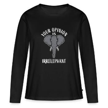 Votre avis est Irrelephant - T-shirt manches longues Premium bio Femme - noir - Devant - Julia (174cm)