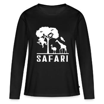 Safari Zoo Animal Safari Zoo - T-shirt manches longues Premium bio Femme - noir - Devant - Julia (174cm)