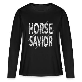 Riding Academy Africa Animal Shelter présent - T-shirt manches longues Premium bio Femme - noir - Devant - Julia (174cm)