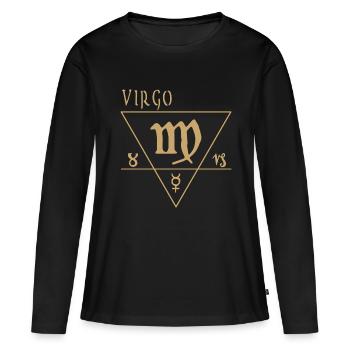 Vierge - T-shirt manches longues Premium bio Femme - noir - Devant - Julia (174cm)