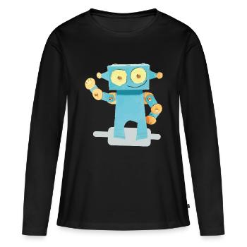 Rotot - Frauen Premium Bio Langarmshirt - Schwarz - Vorne - Julia (174cm)