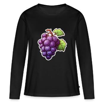 Vignes bleues - T-shirt manches longues Premium bio Femme - noir - Devant - Julia (174cm)
