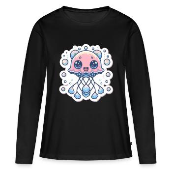 Jellyfish Lover - Women's Premium Organic Long Sleeve Shirt - black - Front - Julia (174cm)