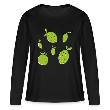citron orange citron vert - T-shirt manches longues Premium bio Femme - noir - Devant - Julia (174cm)