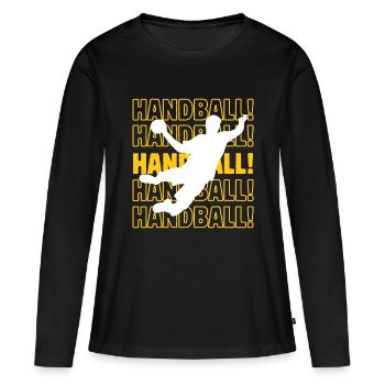 Handball handball handball - T-shirt manches longues Premium bio Femme - noir - Devant - Julia (174cm)