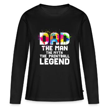 Papa L’homme Le mythe La légende du paintball Paintbal - T-shirt manches longues Premium bio Femme - noir - Devant - Julia (174cm)