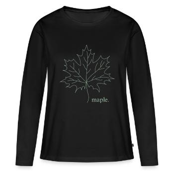 Maple. - Women's Premium Organic Long Sleeve Shirt - black - Front - Julia (174cm)