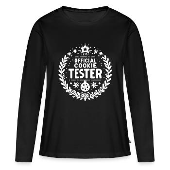 Offizieller Cookie-Tester - Frauen Premium Bio Langarmshirt - Schwarz - Vorne - Julia (174cm)