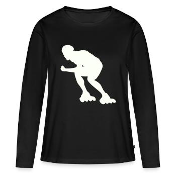 Roller - T-shirt manches longues Premium bio Femme - noir - Devant - Julia (174cm)