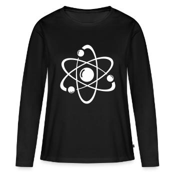 atome - T-shirt manches longues Premium bio Femme - noir - Devant - Julia (174cm)