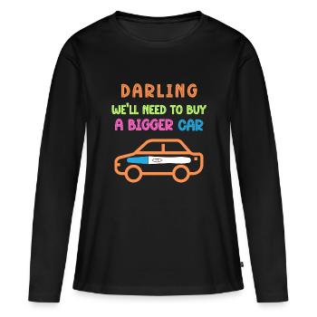 Pregnancy Notification - New Car - Women's Premium Organic Long Sleeve Shirt - black - Front - Julia (174cm)