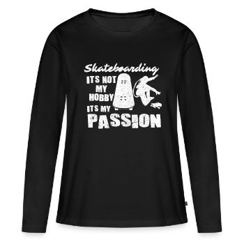 Skateboard Skateboard Skateboarder Patinage - T-shirt manches longues Premium bio Femme - noir - Devant - Julia (174cm)