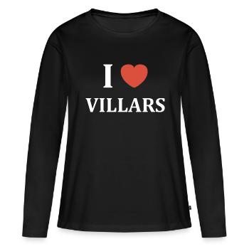 i love villars - T-shirt manches longues Premium bio Femme - noir - Devant - Julia (174cm)