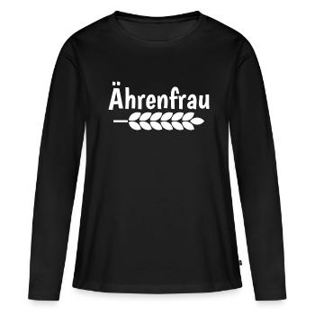 Ährenfrau – Ehrenfrau mit Ähre - Frauen Premium Bio Langarmshirt - Schwarz - Vorne - Julia (174cm)