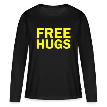 Free hugs - T-shirt manches longues Premium bio Femme - noir - Devant - Julia (174cm)