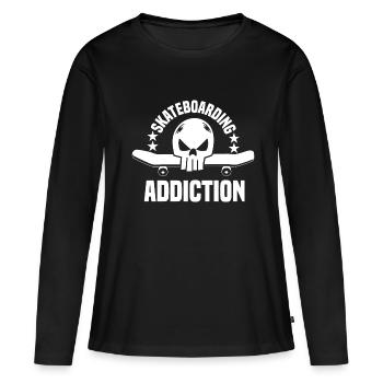 Skateboard Skateboard Skateboarder Patinage - T-shirt manches longues Premium bio Femme - noir - Devant - Julia (174cm)