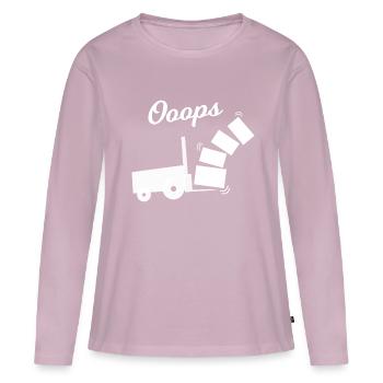 Shit happens - Women's Premium Organic Long Sleeve Shirt - dusky pink - Front - Julia (174cm)