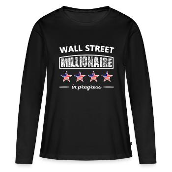 Les millionnaires de Wall Street - T-shirt manches longues Premium bio Femme - noir - Devant - Julia (174cm)