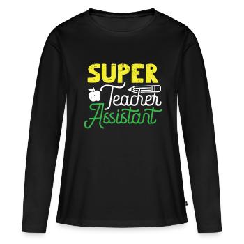 Enseignant Enseignant Enseignant école primaire Enseignant d’école - T-shirt manches longues Premium bio Femme - noir - Devant - Julia (174cm)