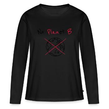 No Planet B - Protection de l'environnement et protection du climat - T-shirt manches longues Premium bio Femme - noir - Devant - Julia (174cm)