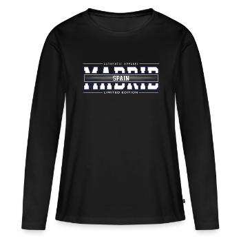 Madrid - T-shirt manches longues Premium bio Femme - noir - Devant - Julia (174cm)