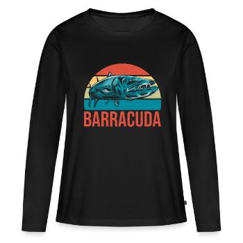 Cadeau pour les amateurs de poissons Barracuda - T-shirt manches longues Premium bio Femme - noir - Devant - Julia (174cm)
