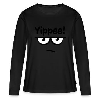 Hurra! - Frauen Premium Bio Langarmshirt - Schwarz - Vorne - Julia (174cm)