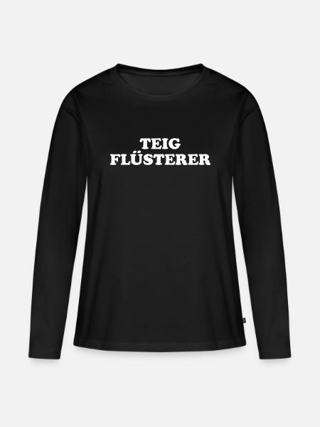 Teig Flüsterer - Frauen Premium Bio Langarmshirt - Schwarz