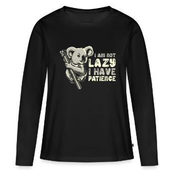 Koala Koala Ours - T-shirt manches longues Premium bio Femme - noir - Devant - Julia (174cm)