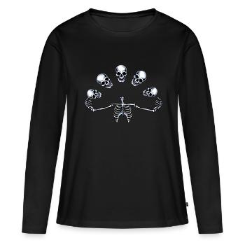 Jonglieren - Frauen Premium Bio Langarmshirt - Schwarz - Vorne - Julia (174cm)