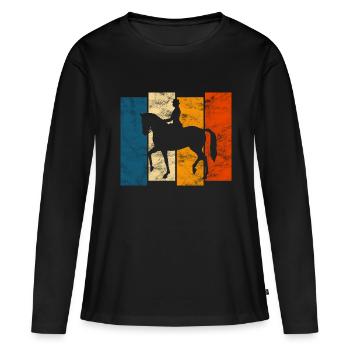 Dressage Équitation Cavaliers de dressage Équitation Équitation - T-shirt manches longues Premium bio Femme - noir - Devant - Julia (174cm)