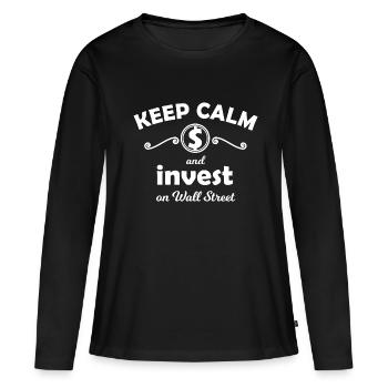 Actions et bourse - T-shirt manches longues Premium bio Femme - noir - Devant - Julia (174cm)