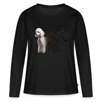 Caniche - T-shirt manches longues Premium bio Femme - noir - Devant - Julia (174cm)