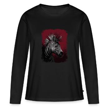 Zebra Punk - Frauen Premium Bio Langarmshirt - Schwarz - Vorne - Julia (174cm)